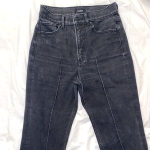 Express black high rise straight jeans
